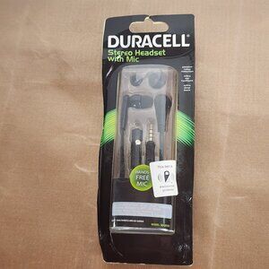 Duracell Passive Noise Reduction Black Stereo Headset with Hands Free Mic